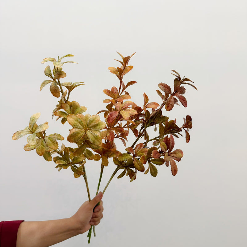 Artificial Eucalyptus-Style Leaf Bush, Autumn Tone Faux Greenery Pick, Plastic Filler Foliage for Wedding, Vase and Home Decor
