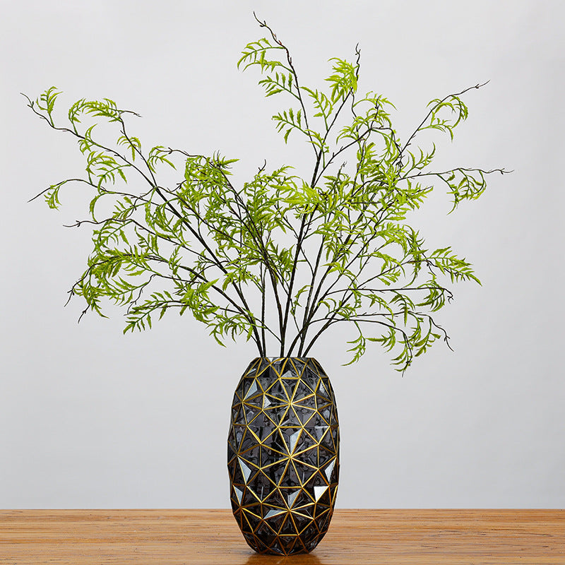 Single Stem Artificial Persian Leaf Branch, 46" Long, Modern Farmhouse Style, Indoor Décor