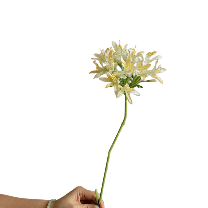 Single Stem Artificial Agapanthus Flower, 24" Tall Realistic Fake Flower for Wedding Decor, Home Styling, and Floral Arrangements