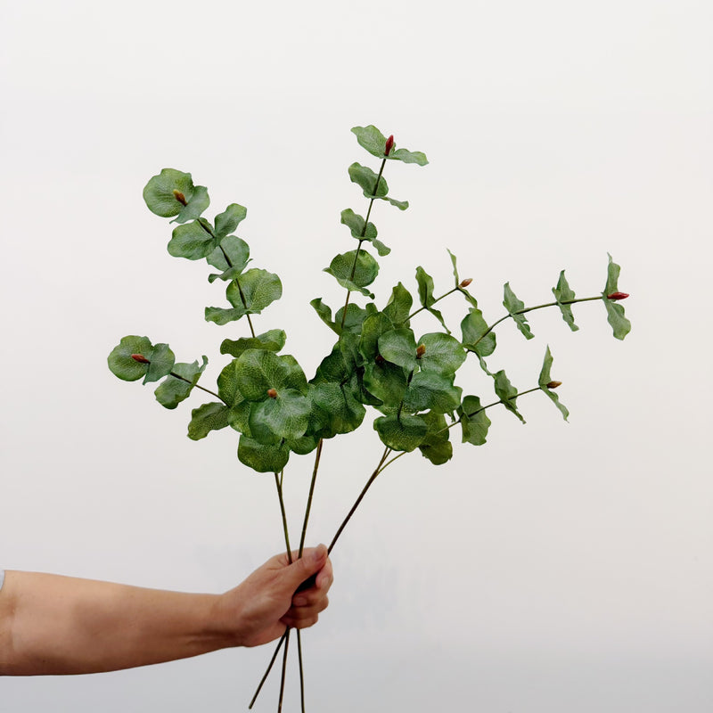 26" Artificial Eucalyptus Bush with Small Round Leaves, Light Luxury Decor for Home, Wedding & Events