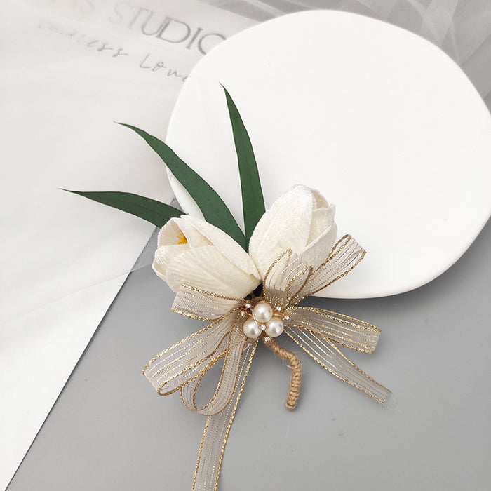 Bulk Velvet Tulip Corsage for Bride Bridesmaid Wedding Party Wholesale