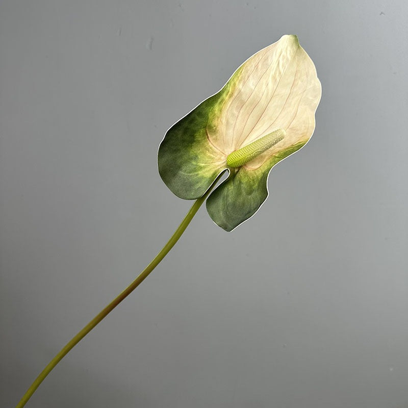 Single Stem Artificial Anthurium Flower, 28" Tall Realistic Faux Red Flamingo Lily for Wedding Centerpieces & Home Decor