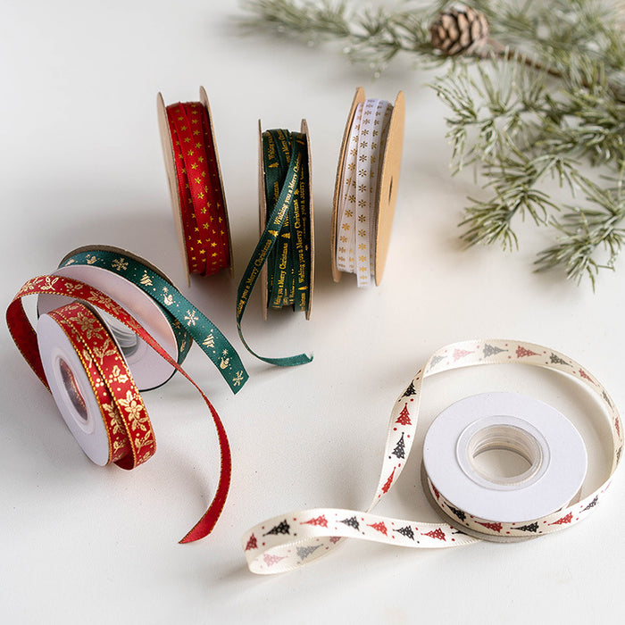 Bulk 10 Yards Glitter Christmas Ribbon Grosgrain Ribbon for Gift
