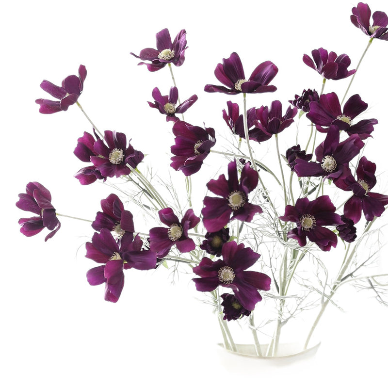 Artificial Cosmos Flowers, 6-Bloom Bush with Silk-Like Petals, 24" Tall for Home Decor, Weddings & Events
