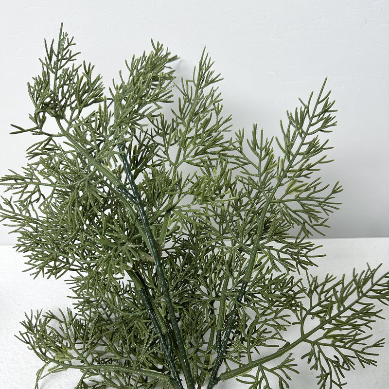 Artificial Juniper Pine Single Stem, Faux Christmas Evergreen Pick, Bendable Plastic Greenery for Holiday Decor & Vase Arrangements