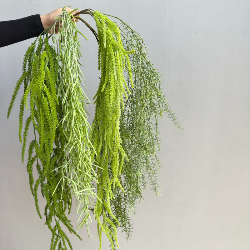 Artificial Asparagus Fern Hanging Vine, 36" Trailing Fake Green Plant for Indoor Decor, Rustic Wedding & Home Styling