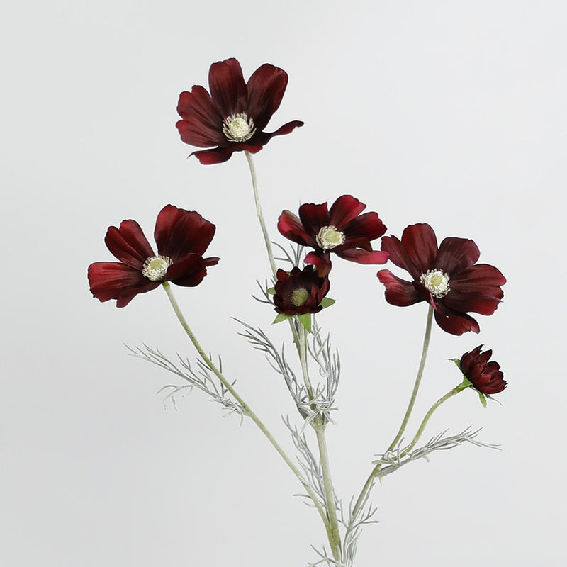 Artificial Cosmos Flowers, 6-Bloom Bush with Silk-Like Petals, 24" Tall for Home Decor, Weddings & Events