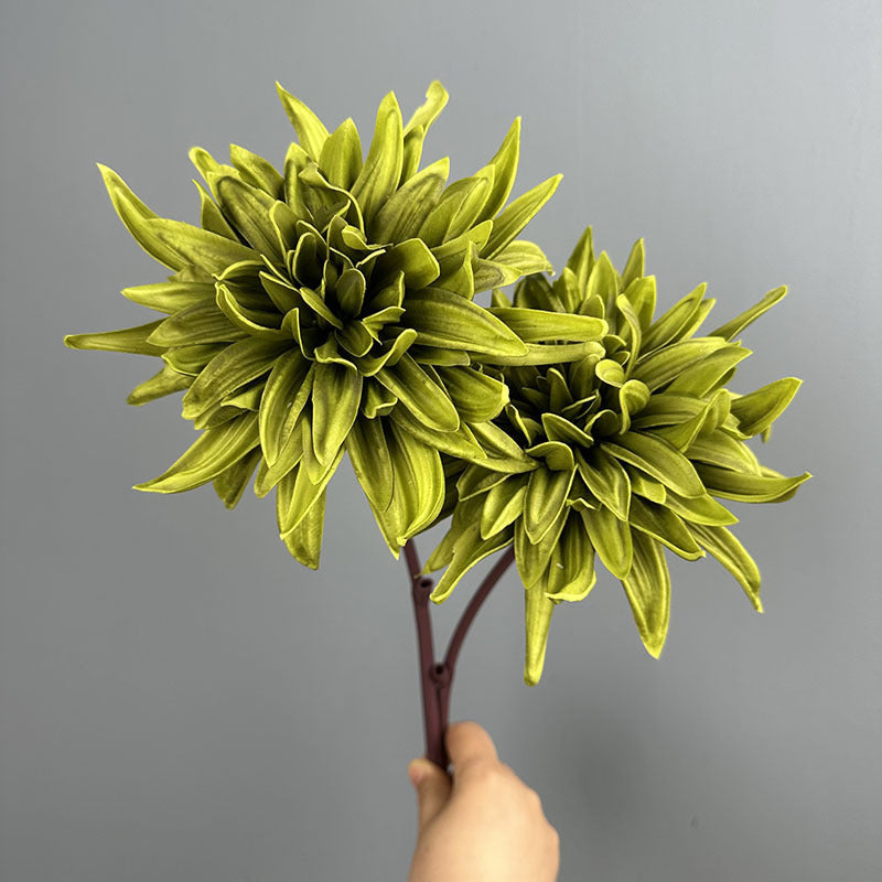 24" Single Stem PU Chrysanthemum Artificial Flower, Realistic Fake Bloom for Wedding Centerpieces, Home Decor, and Commercial Displays