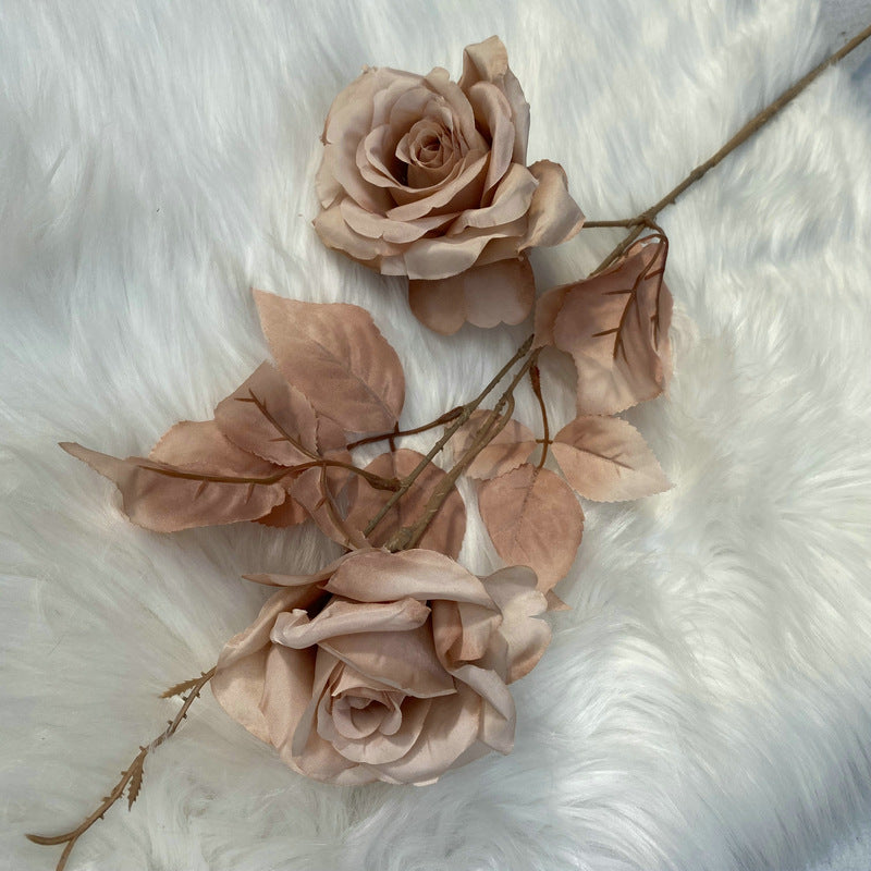 Artificial Alice Rose Stem, Single Stem with 2 Blooms, 31" Long, Silk-Like Fabric, for Weddings & Home Decor