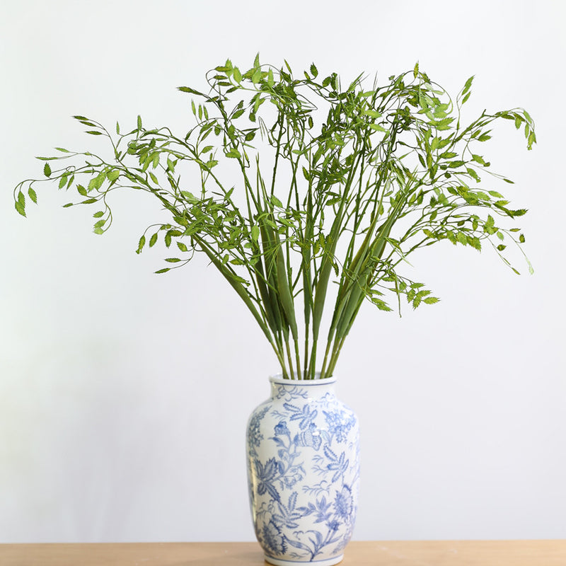 Artificial Cat Grass Stem, 2-Branch Foxtail Grass, 31" Height, Silk-Like Fabric, Indoor Décor, Wedding & Event Styling