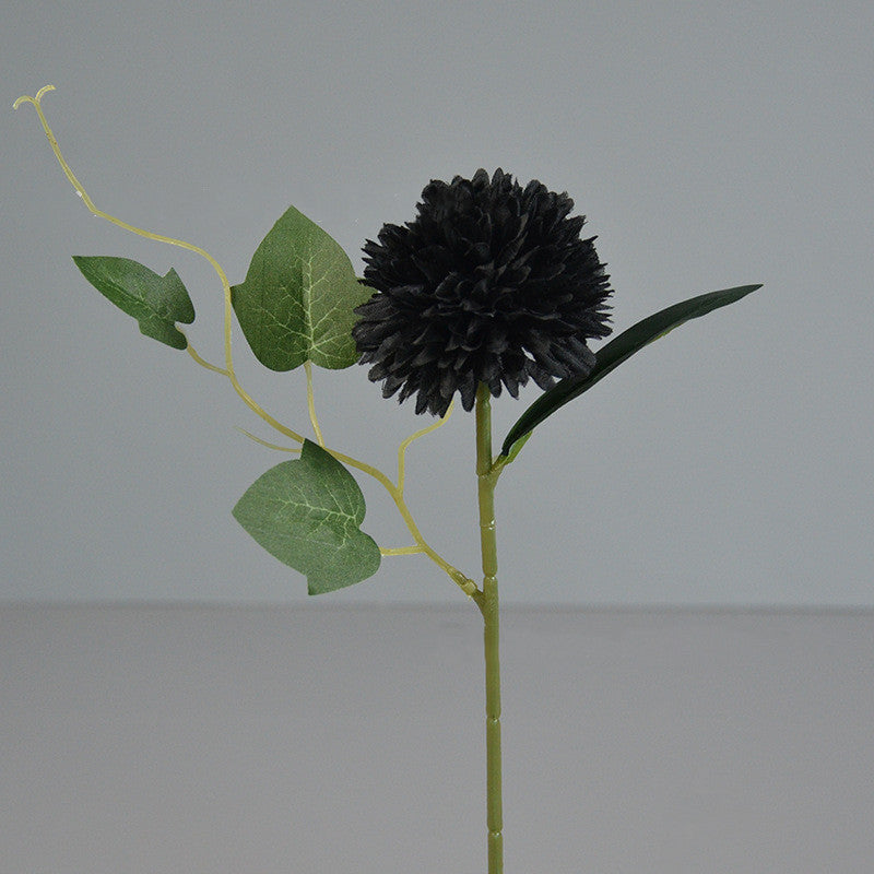 Lot de 12 boules de fleurs de chrysanthèmes noirs d'Halloween de 11 pouces en vrac