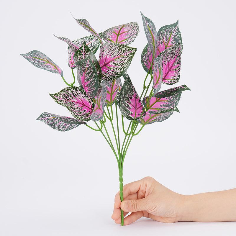 Artificial Perilla Leaf Stem, Single Bush with 5 Blooms, 14" Tall, Realistic Faux Greenery for Home Decor, Weddings & Events