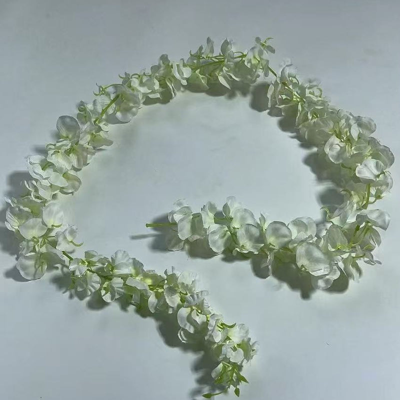 Wisteria Garland Vine, 59" Long with 168 Blooms, Silk-Like Fabric, Indoor/Outdoor Decor for Weddings, Homes, Events