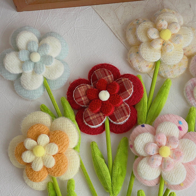 Set of 10 Fluffy Faux Wildflower Stems, DIY Wedding & Home Decor, Bendable Stems for Creative Arrangements