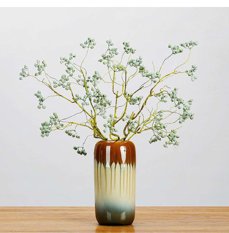 Artificial Winterberry Bush with 9 Blooms, 27.5 Inches, Foam Material, Indoor Decor for Home, Weddings, and Events