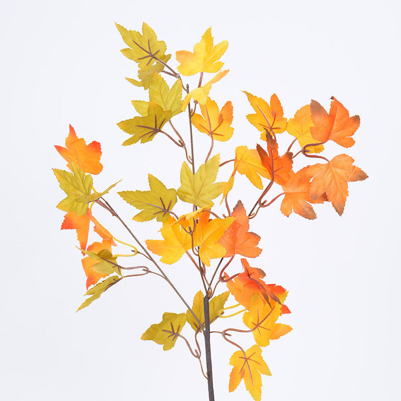 Artificial Maple Leaf Bush, 23" Faux Silk Maple Branch for Home Decor, Wedding Centerpieces & Seasonal Displays