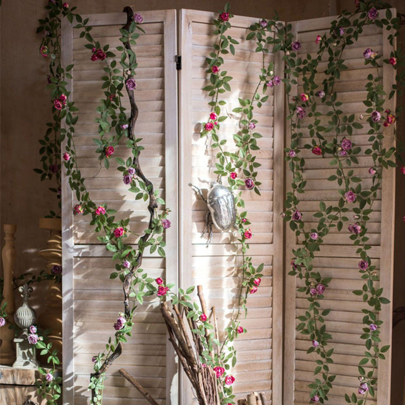 Artificial Angus Rose Vine Garland, 57" Silk-Like Faux Flower Garland for Wedding Arch, Backdrop, Home Decor