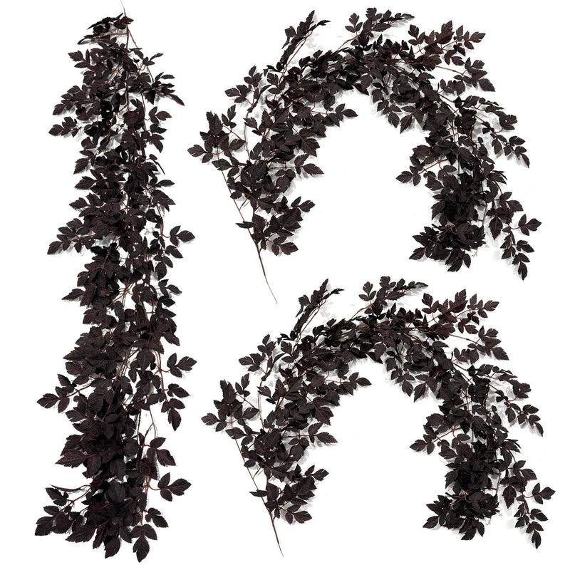 Artificial Trumpet Vine with Autumn Maple Leaves, 71" Long Faux Trailing Vine for Fall Decor, Thanksgiving Home & Wedding Centerpieces