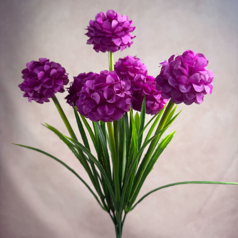 Artificial Chrysanthemum Bush with 6 Blooms, 18" Tall PU Floral Arrangement, Ins Modern Style for Wedding Centerpieces, Home Decor & Office Styling