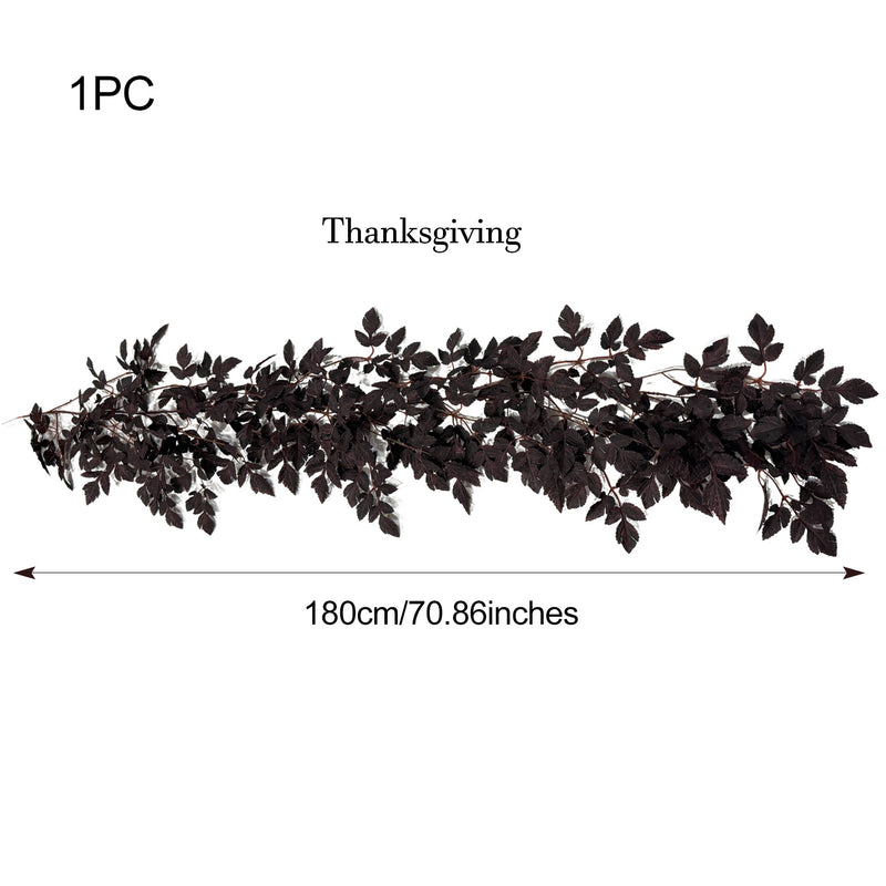Artificial Trumpet Vine with Autumn Maple Leaves, 71" Long Faux Trailing Vine for Fall Decor, Thanksgiving Home & Wedding Centerpieces