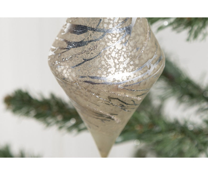 Bulk Christmas Glass Ornaments Sparkle Helical Drop Ornament for Christmas Tree Decor Wholesale