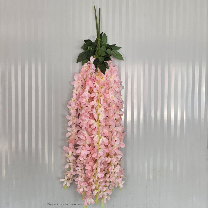 Artificial Wisteria Vine Garland, 33.5" Faux Purple Floral Hanging Decor for Weddings, Home, and Events