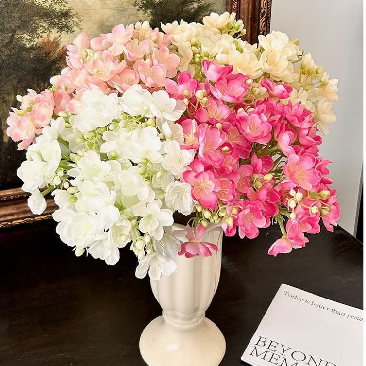 Artificial Jasmine Bouquet, Set of 4, 16" Tall, Silk Flowers, Wedding Bouquet, Table Decor, Indoor Outdoor Use
