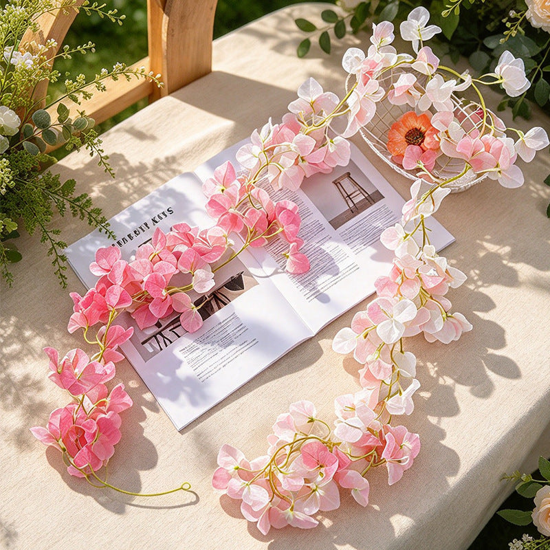 Artificial Bougainvillea Garland Vine, 6 ft Long, 135 Flower Heads, Hanging Faux Flowers for Wedding, Home & Window Display