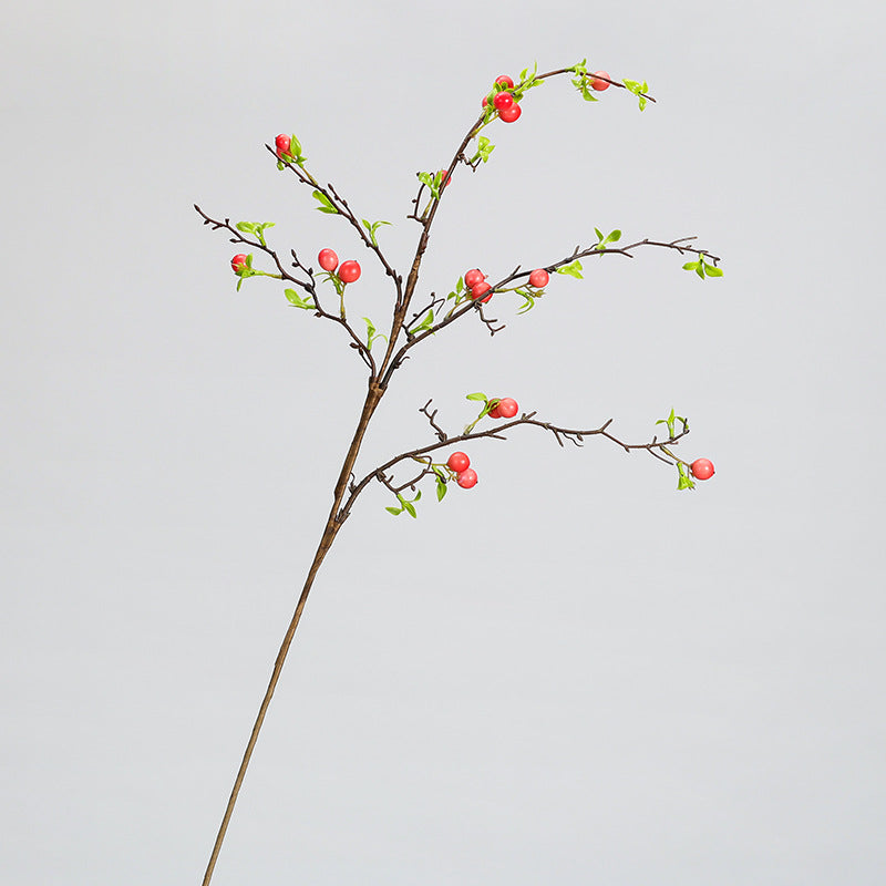 Artificial Berry Branch, Set of 1 Stem with 17 Mini Berries, 36" Total Length for Vase Arrangements, Wedding Centerpieces & Home Decor