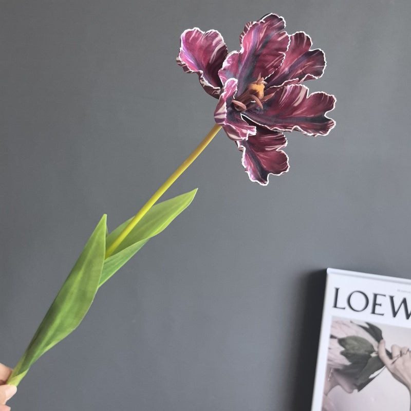 Single Stem Retro Tulip Artificial Flower, 27", Realistic Latex, Indoor/Outdoor Use, Wedding, Home Decor