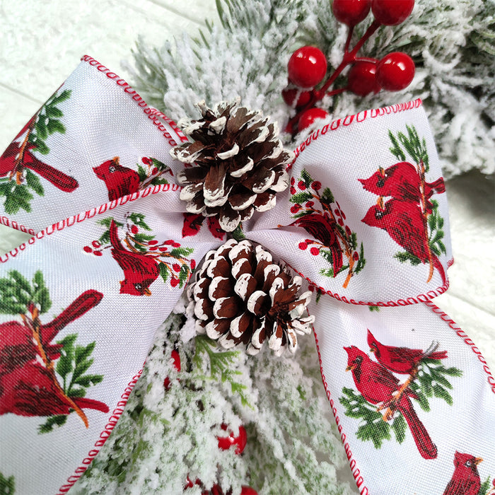 Bulk Christmas Wreaths with Red Berry Cedar Pinecones Artificial Wreaths Cardinal Ornament for Front Door Wall Hanging Home Decoration Wholesale