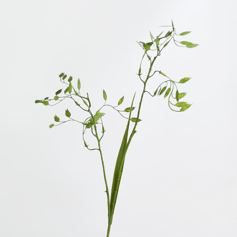 Artificial Cat Grass Stem, 2-Branch Foxtail Grass, 31" Height, Silk-Like Fabric, Indoor Décor, Wedding & Event Styling