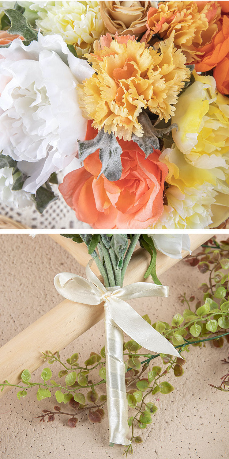 Bulk Bridesmaid Bouquet Artificial Flowers Vintage Bouquet 11 Inch Wholesale