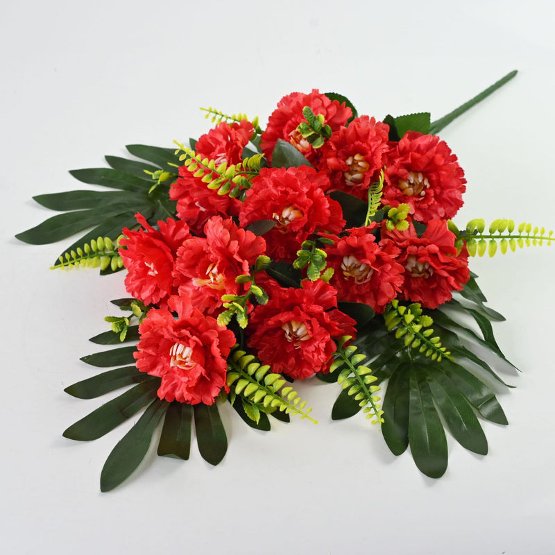 Artificial Peony Flower Bush with 12 Blooms, 20" Silk-Like Faux Floral Arrangement for Weddings, Home & Office Decor
