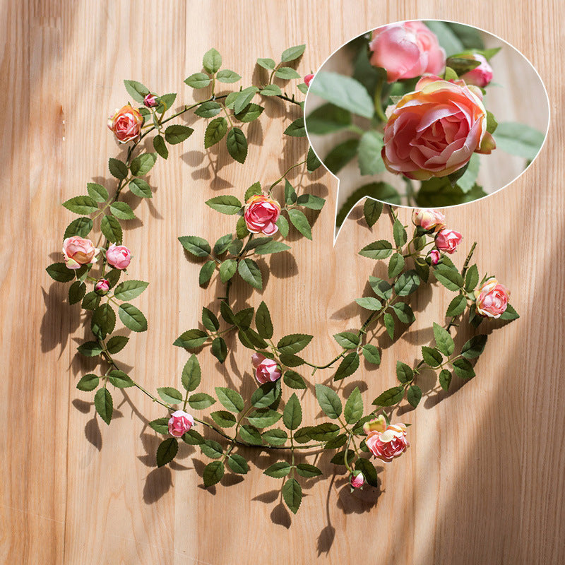 Artificial Angus Rose Vine Garland, 57" Silk-Like Faux Flower Garland for Wedding Arch, Backdrop, Home Decor