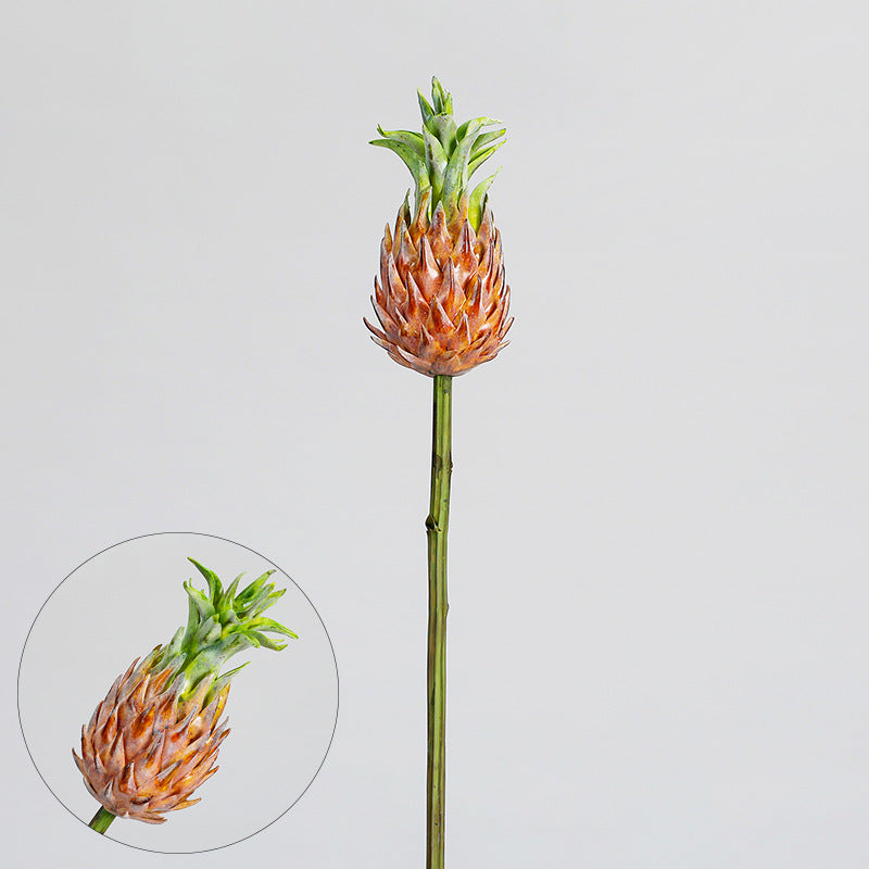 Artificial Pineapple Top Single Stem, Tropical Faux Plant for Home Decor, Wedding Centerpieces & Commercial Displays
