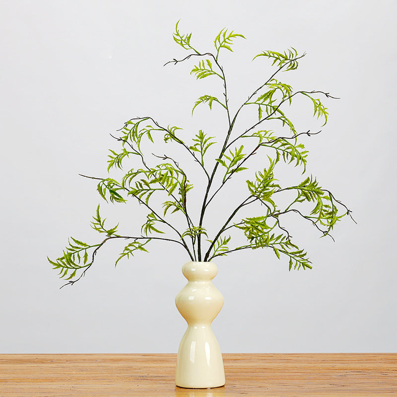 Single Stem Artificial Persian Leaf Branch, 46" Long, Modern Farmhouse Style, Indoor Décor