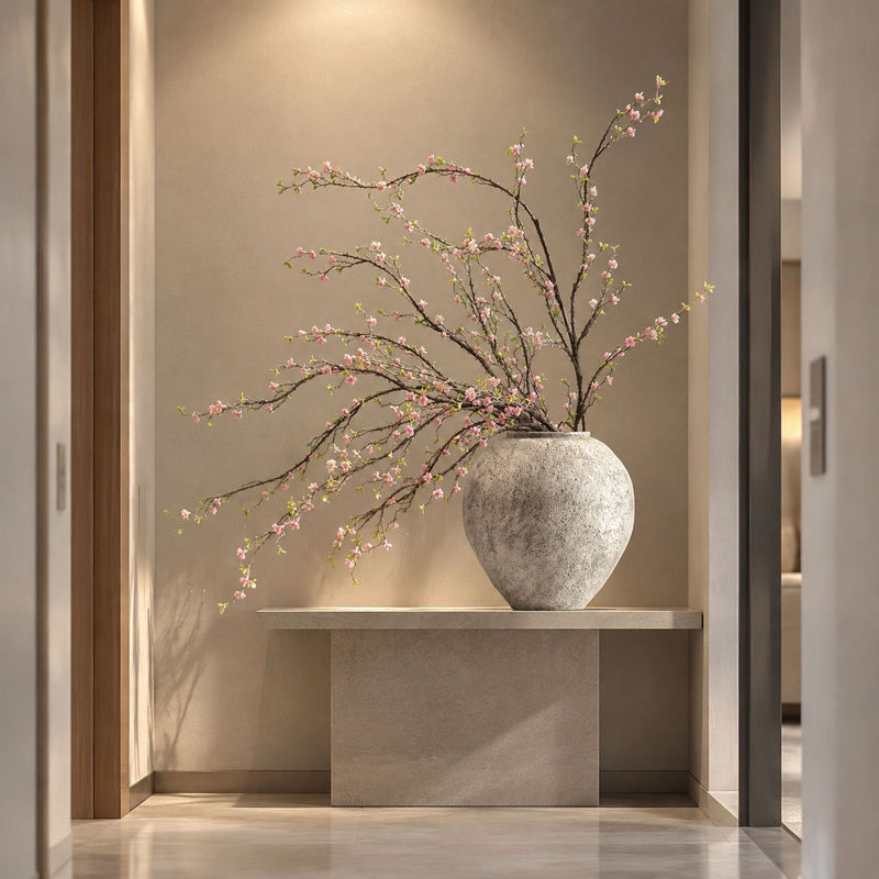 Artificial Wildflower Branch, Single Stem with 30 Blooms, Faux Silk, Bendable, Tall Vase Filler for Home Decor and Events