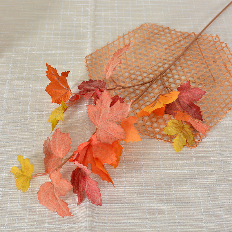 Single Stem Artificial Maple Leaf, 27.5" Faux Silk Fall Decor, Perfect for Weddings, Home, and Seasonal Displays