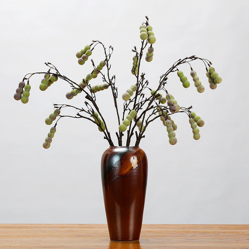 Single Stem Artificial Calabash Gourd Vine, 30" Long with 8 Blooms, Foam Material, Rustic Decor for Home, Wedding, or Commercial Spaces