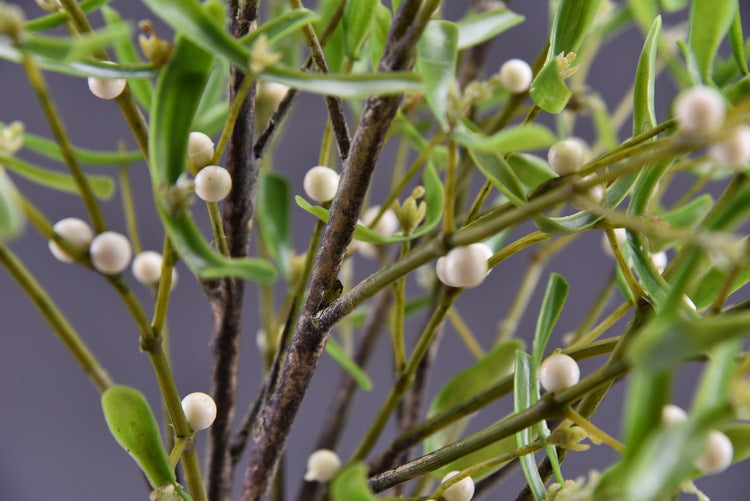 Bulk 3 Pcs Artificial Mistletoe Flower with Leaf Pearl Fruit Floral St —  Artificialmerch