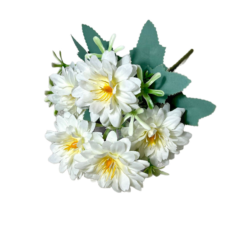 Artificial Cosmos Flower Bush with 5 Blooms, Faux Silk Fabric, Wedding, Home Decor & Office Floral Arrangement
