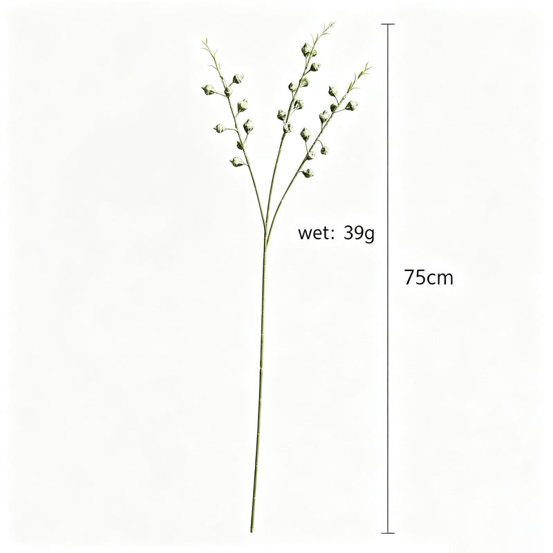 Artificial Eucalyptus Berry Bush, 3-Fork White Green Faux Stems, Set of 5 for Wedding & Home Decor