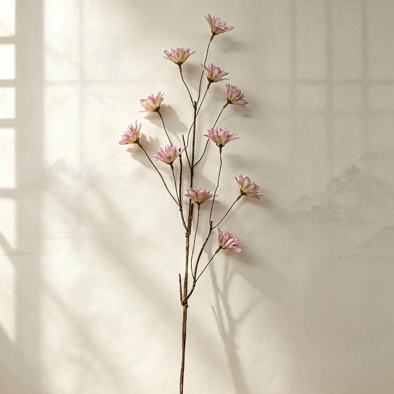 Larkspur Artificial Flower Bush with 12 Blooms, 19" Tall, Silk-like Fabric, Modern Farmhouse Decor for Weddings, Home, Office