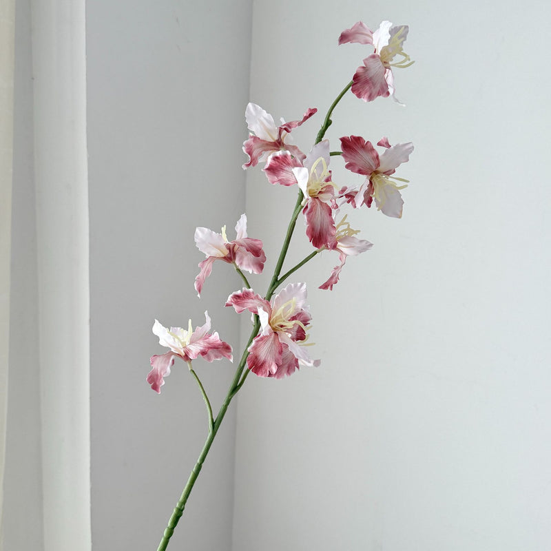 Artificial Iris Bush with 9 Blooms, 37" Tall Silk-Like Faux Flowers for Wedding Decor, Home & Commercial Use