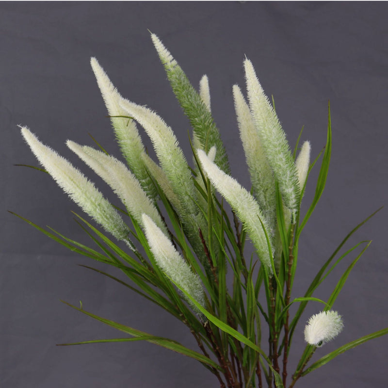 Artificial Reed Grass Bush, 40" Tall Faux Pampas Grass Decor, Realistic Hand-Flocked Stems for Wedding Centerpieces & Home Decor