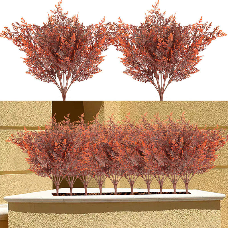 Artificial Boston Fern Bush, 7-Prong Faux Greenery Stem, Plastic Indoor Outdoor Foliage for Wedding, Home Decor