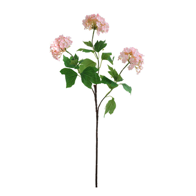 Artificial Hydrangea Bush with 3 Blooms, 27.5" Faux Silk Floral Arrangement for Home Decor, Weddings & Events