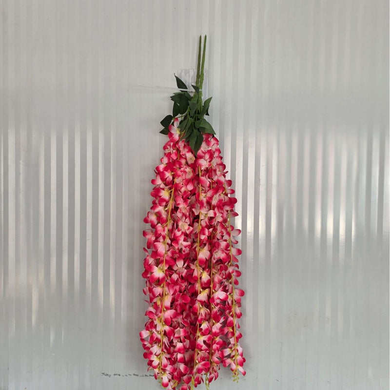 Artificial Wisteria Vine Garland, 33.5" Faux Purple Floral Hanging Decor for Weddings, Home, and Events