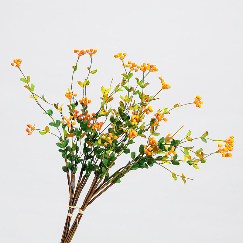 Artificial Berry Bouquet with 18 Blooms, 20" Length, Set of 6 Stems, Foam Material, Modern Farmhouse Decor for Home, Wedding, Commercial Spaces